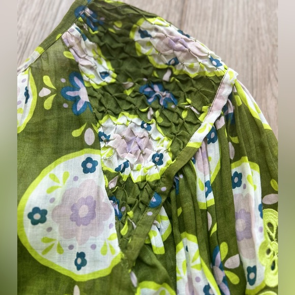 INNIKA CHOO Mini Frill Meg Nettick dress in Lime Floret color, size 0. - Picture 4 of 13